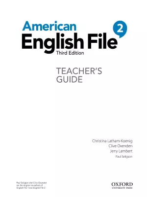 American English File 2 : Teacher’s Guide (3rd edition)