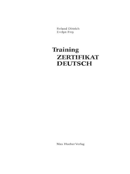 Training Zertifikat Deutsch PDF